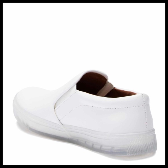 WHITE PLATFORM SLIP ON LOW TOPS SNEAKERS A2C - Picture 3 of 8